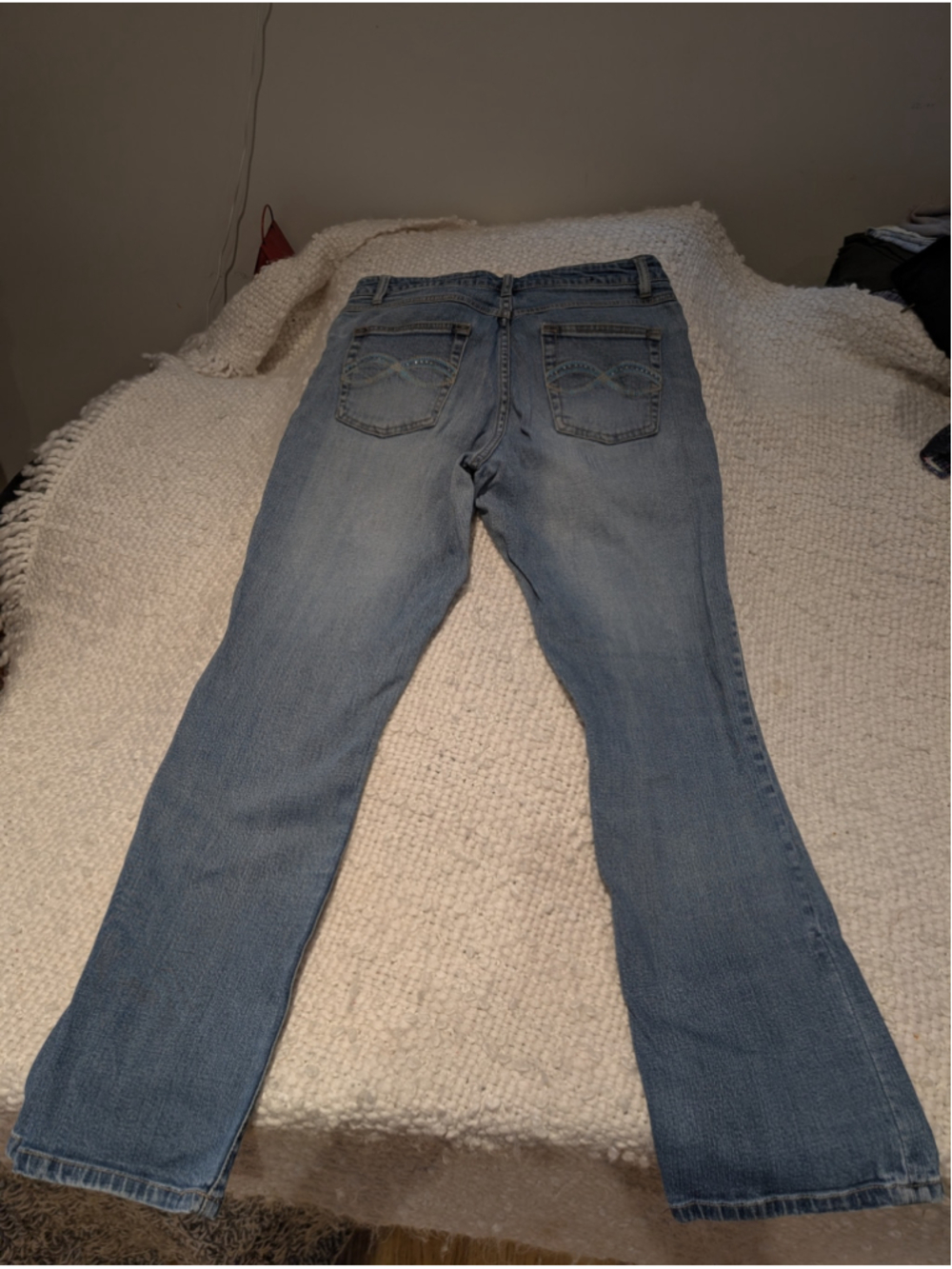 725 - Santana Jeans Y2K Size 30 Embroidered Floral Bootcut Flare Jeans - Picture 3 of 10